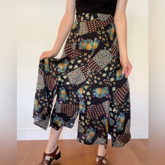 90’s Ribkoff floral maxi skirt / size 12 - Picture 9 of 16